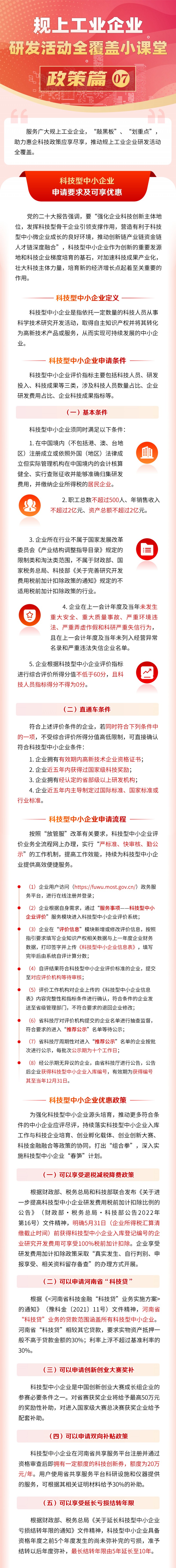 規上工業企業研發活動全覆蓋小課堂--科技型中小企業申請要求及可享優惠